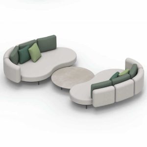 Organix Outdoor Lounge Set 02 includes a pair of modern garden sofas & large outdoor coffee table by Royal Botania luxury exterior furniture