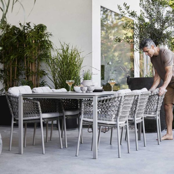 Image of taupe Ocean garden chairs and taupe Pure dining table by Cane-line