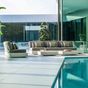 Bari sleek modular outdoor sofas & modern garden lounge furniture in all weather furniture materials by Jati & Kebon luxury exterior furniture