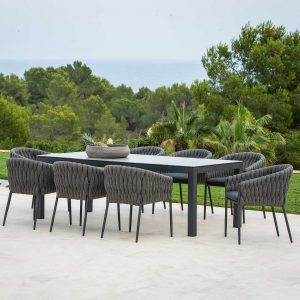 Fortuna Socks dining chair is a modern outdoor chair in luxury garden chair materials by Jati & Kebon chic garden furniture company.