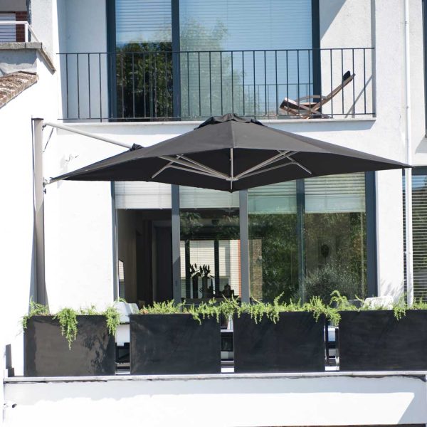 Image of Prostor P7 black wall mounted cantilever parasol
