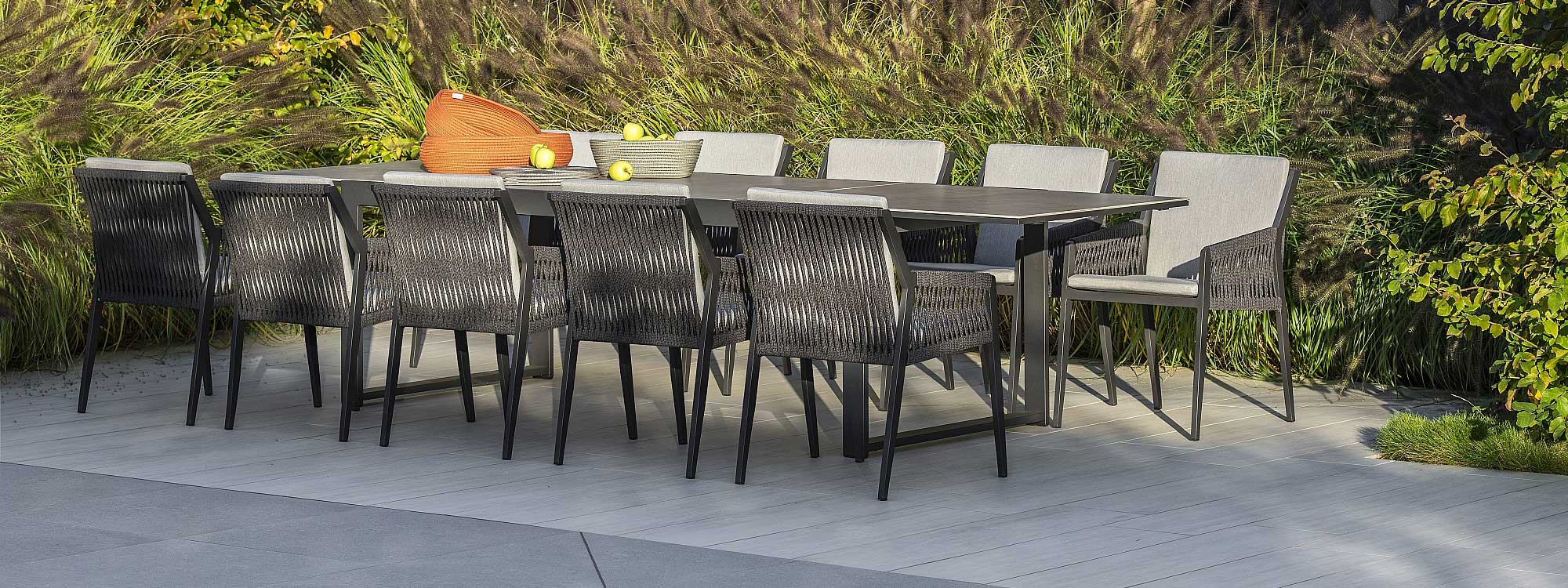 Ritz aluminium garden chair is a contemporary outdoor dining chair in low maintenance garden furniture materials by Jati & Kebon, Belgium
