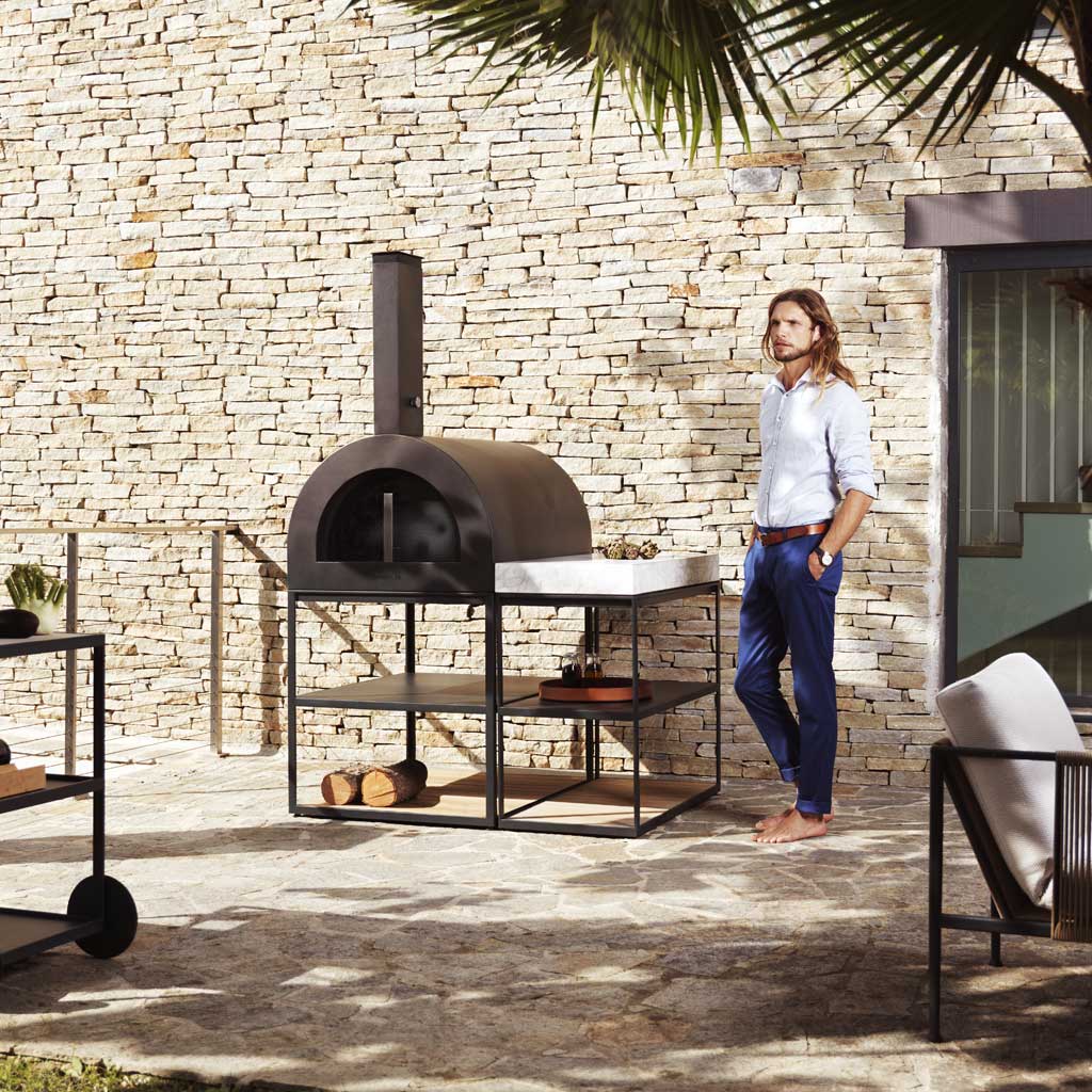 Wood Oven & wood fired pizza oven is a chic modern pizza oven in high quality pizza oven materials by Roshults luxury BBQ company, Sweden