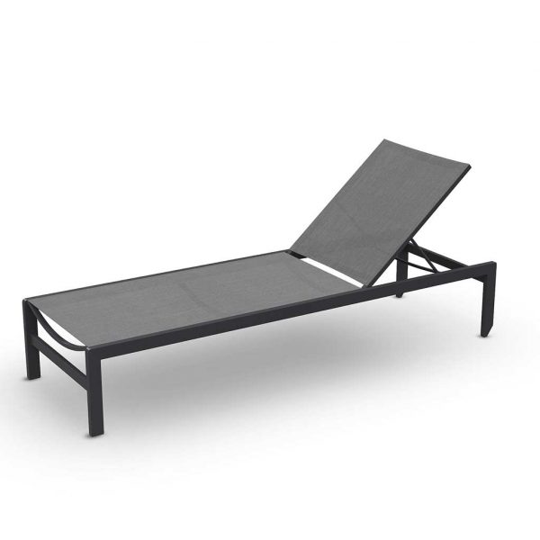 Sylt aluminium sunbed is an adjustable contemporary garden lounger with simple linear design by Jati & Kebon all-weather furniture, Belgium.