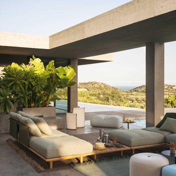Image of RODA Eden luxury garden sofa with natural teak frame