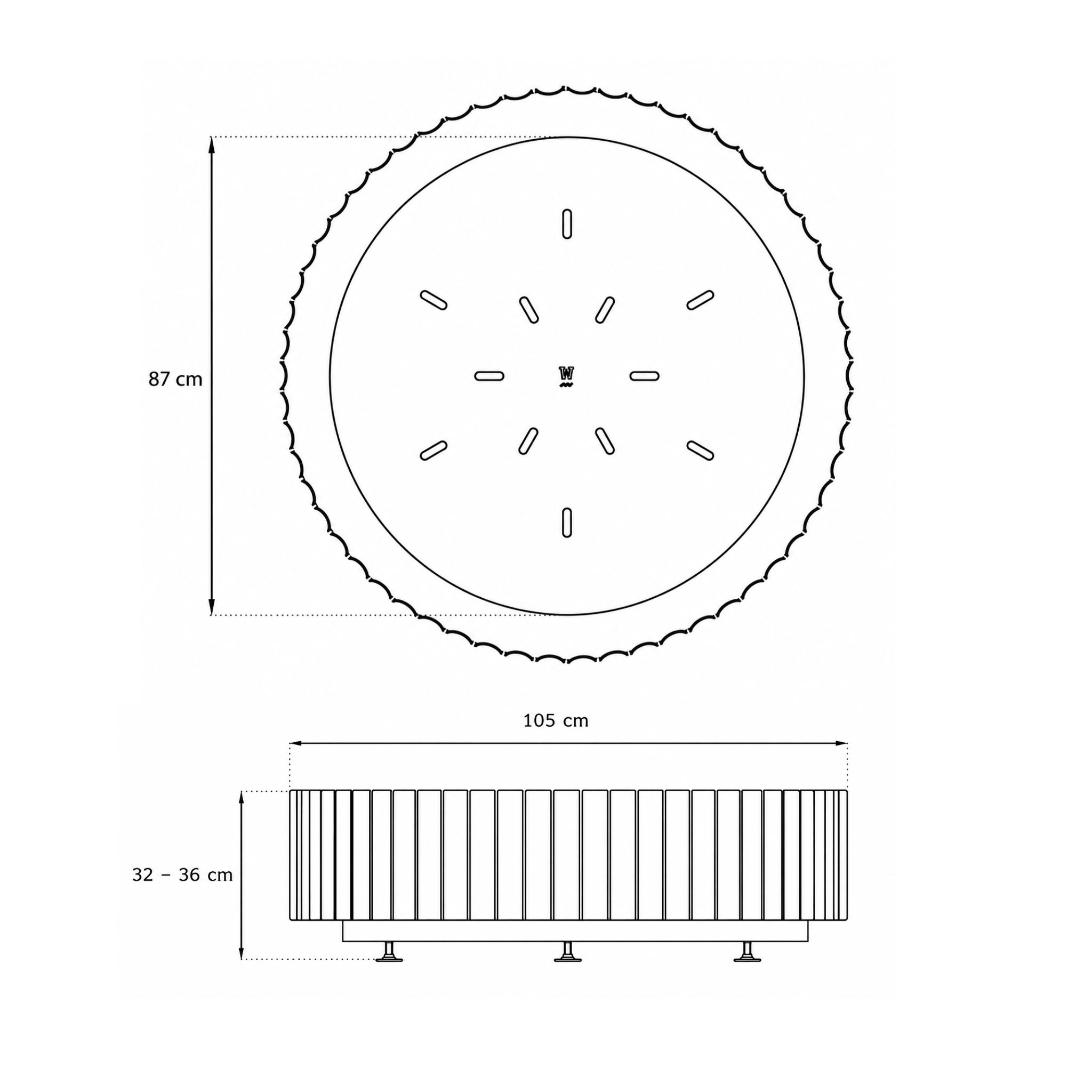 Image of technical drawing for Wunder The Ring fire pit