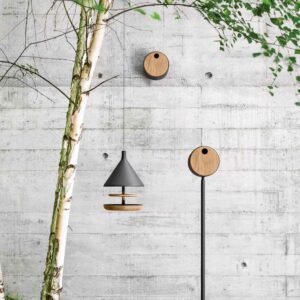 Image of Gloster hanging bird feeder and wall-mounted and post-mounted bird boxes
