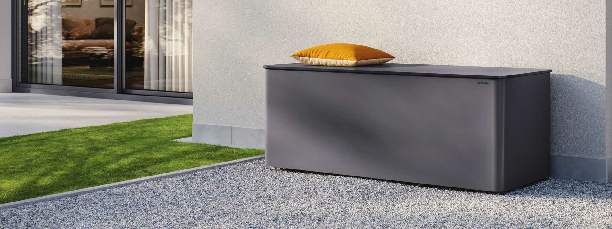 Image of Ronda modern cushion box by Conmoto in anthracite HPL