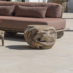 Image of Gommaire Edge teak garden sofa and Root Ball coffee table