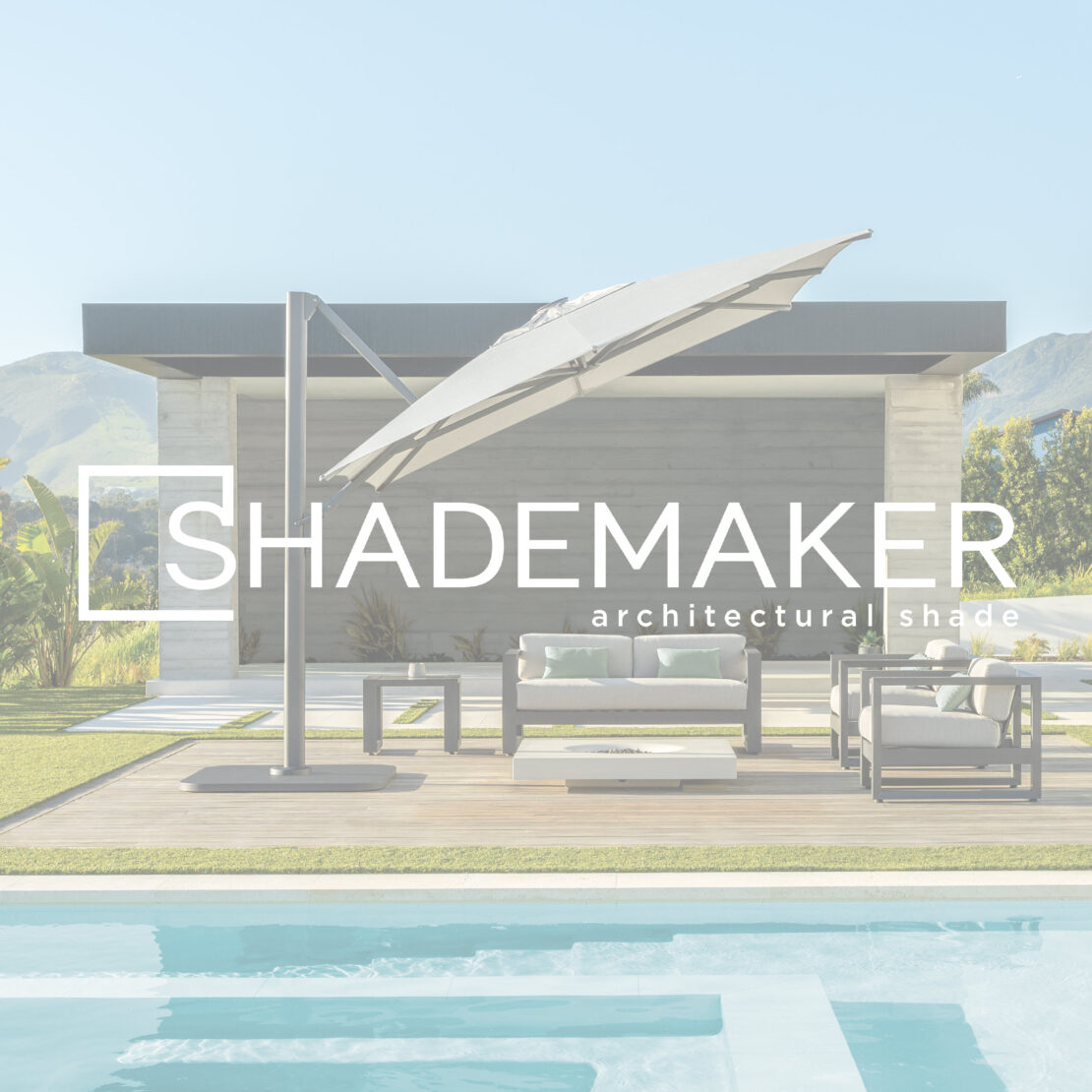 Image of thumbnail swatch showing Shademaker logo with image of Solaris parasol in the background
