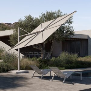 Image of Royal Botania Solaz parasol above Alura loungers