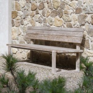 Gommaire Oslo teak garden bench with backrest