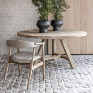Gommaire Anton round teak dining table