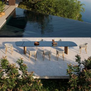 Image of aerial view of Royal Botania Regaliz table and Cares chairs