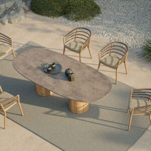 Image of aerial view of Royal Botania Regaliz super ellipse garden dining table