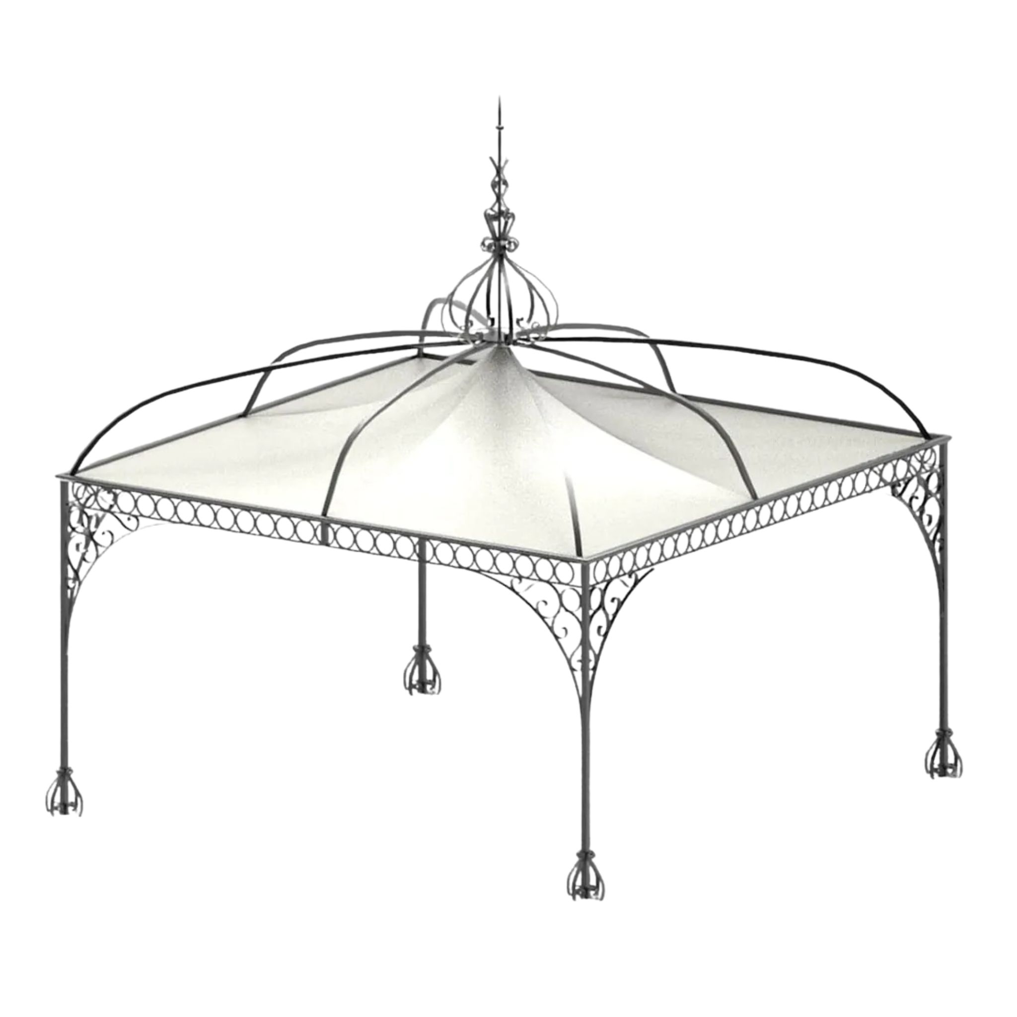 Studio image of Unopiu Tibisco classic steel gazebo in graphite