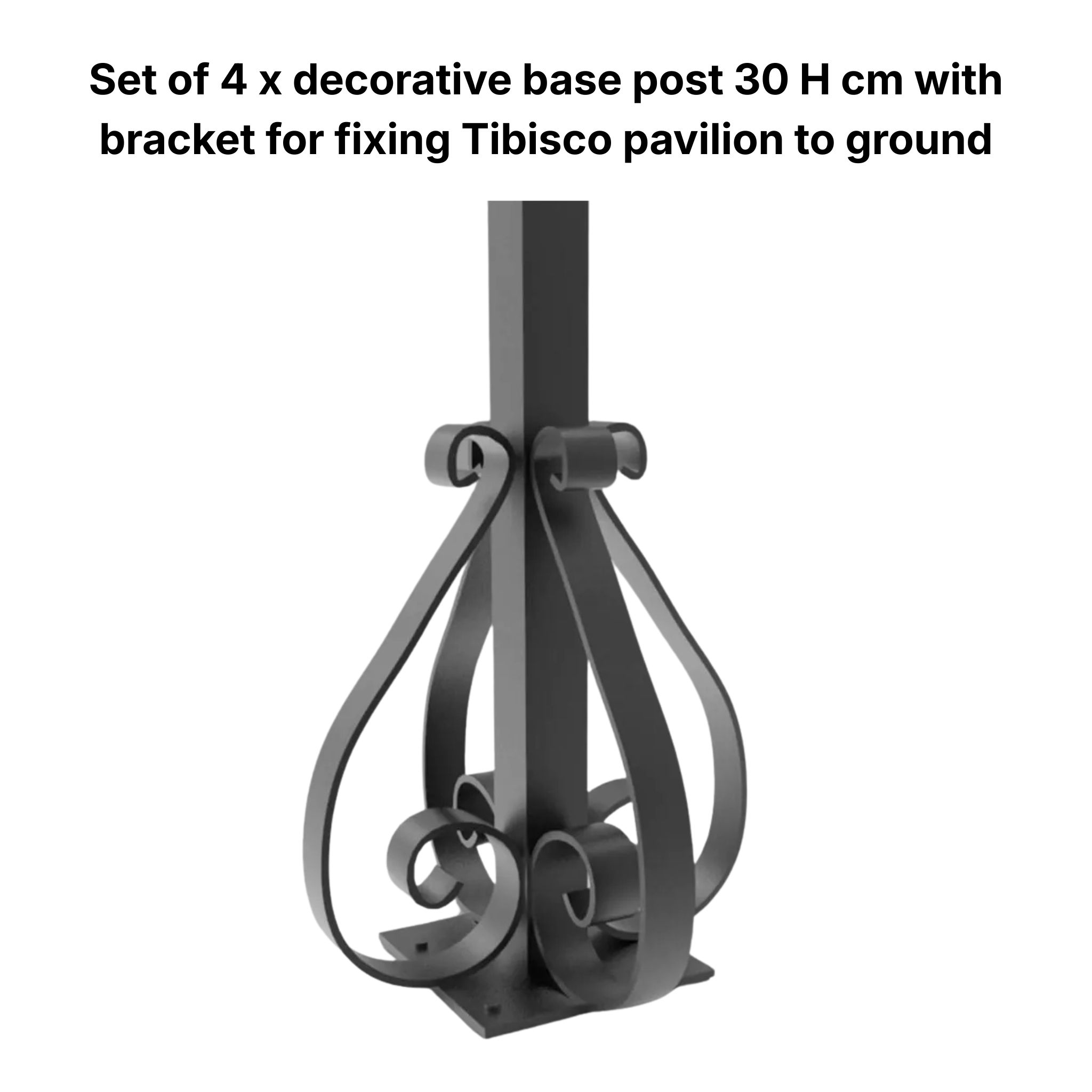 Studio image of decorative steel foot plate used for Tibisco luxury metal gazebo from Unopiu