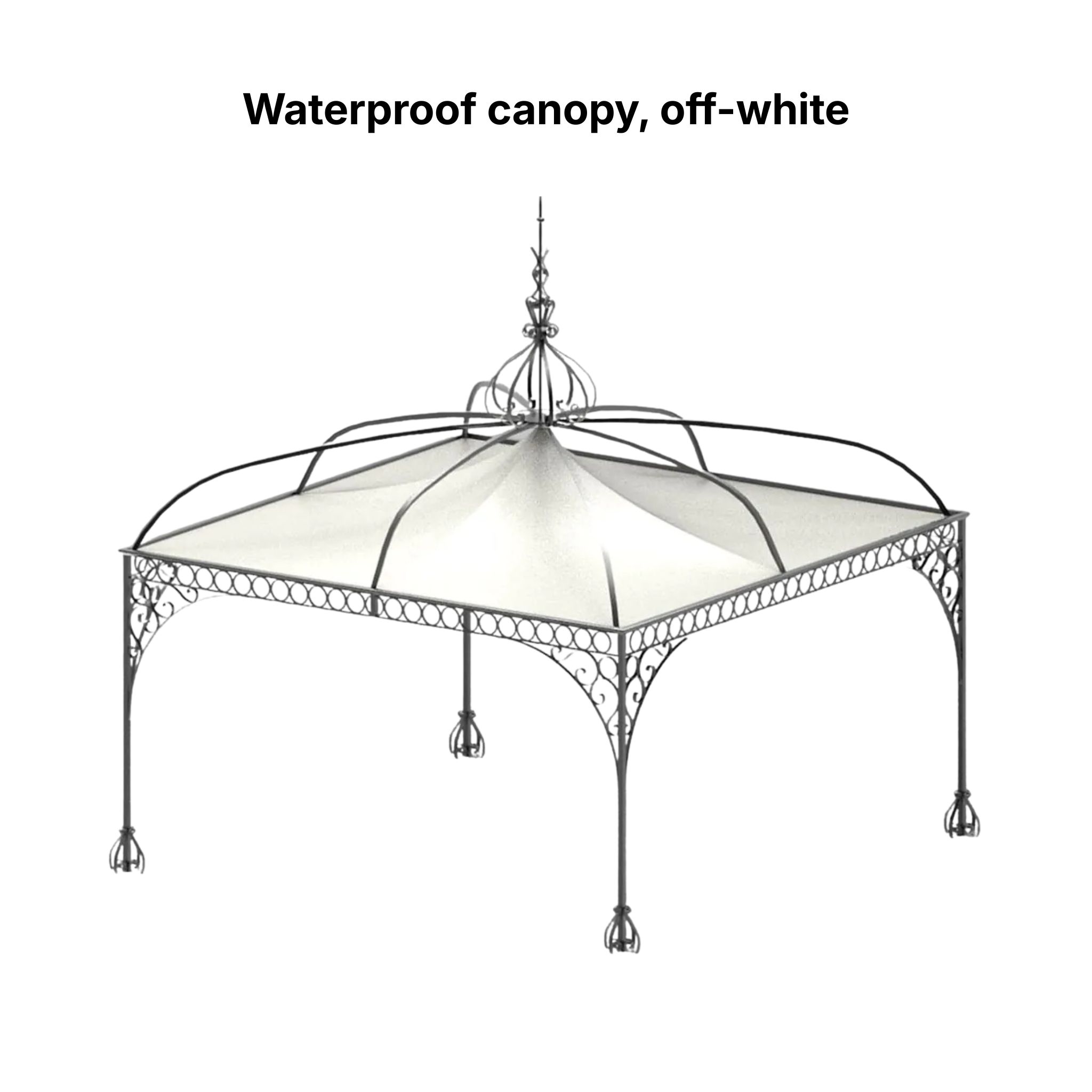 Image of optional waterproof canopy used for Tibisco steel pergola by Unopiu