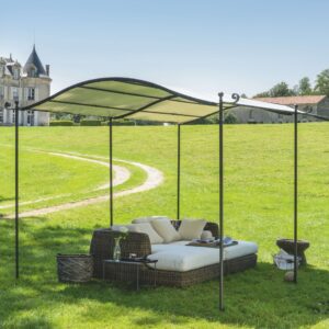 Image of Unopiu Solaire free-standing gazebo with curved waterproof roof