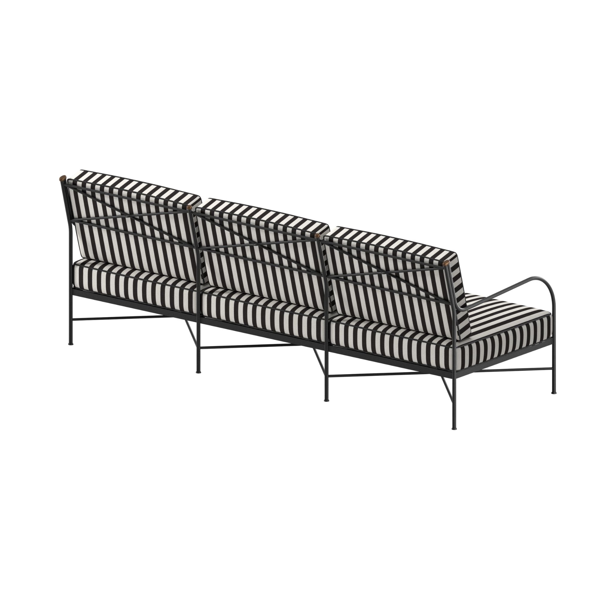 Studio image of rear of Unopiù Igea 3-seater sofa IGDIV3