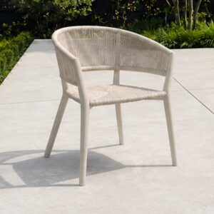 Image of Cares garden dining chair in Pebble finish by Royal Botania