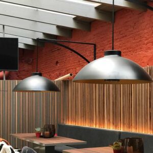 Image of pair of wall mounted Dome outdoor heaters by Heatsail