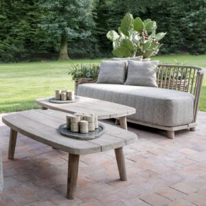Image of Gommaire Carol 2 Seater Lounge sofa and teak coffee table