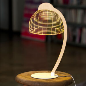 Image of lit Dome LED optical illusion light by Studio Cheha against dark background