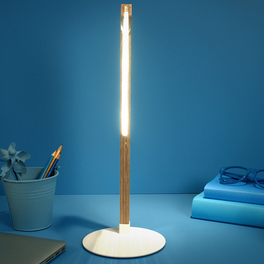 Image from the front showing the acrylic glass lamp shade of Dome LED table light by Studio Cheha