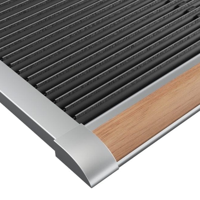 Rizz luxury outdoor mat silver aluminium & teak