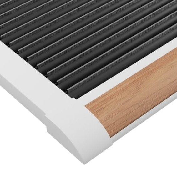 Rizz luxury outdoor door mat white aluminium & teak
