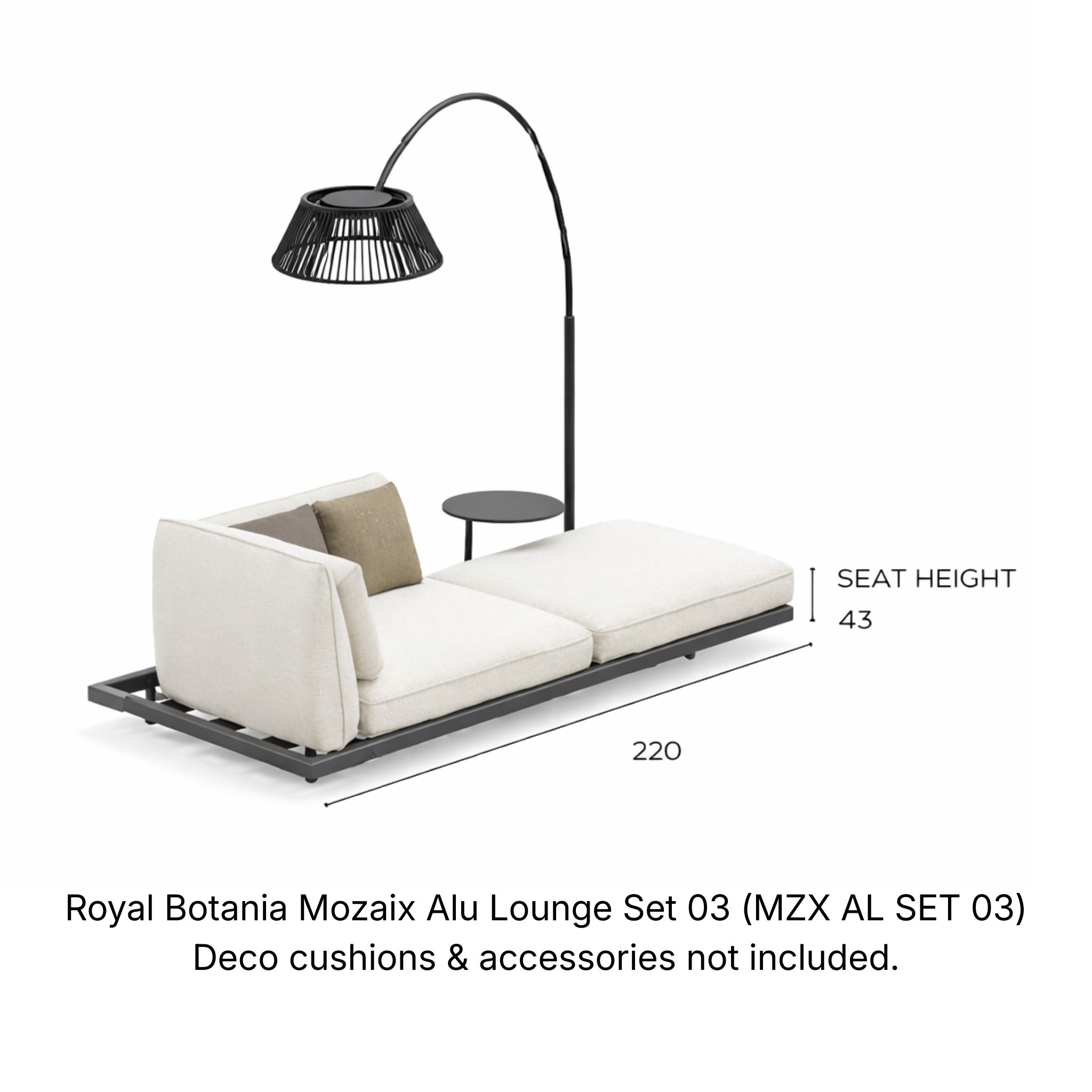 Render of Royal Botania Royal Botania Mozaix Alu Lounge Set 03