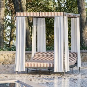 Unopiu IGEA alcove cabana daybed with cushions and curtains white