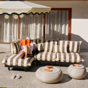 Image of Fatboy Palettti Lounge set large in striped cacao fabric