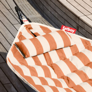 Image of Fatboy Headdemock head cushion in Orange Stripe & Creme fabric